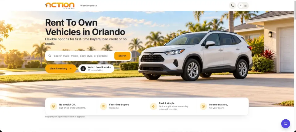 Action Rent-to-Own — Rent-to-own vehicle site