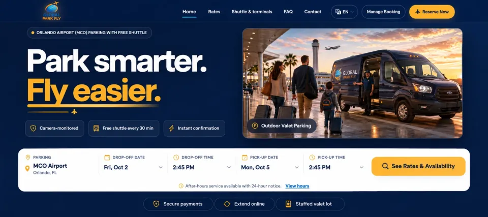 Global Park Fly — Airport parking booking site
